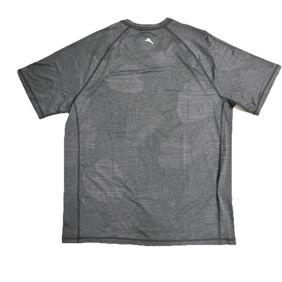 Tommy Bahama Men's Small Shadow Grey Delray Frond V-Neck Performance T-Shirt - Picture 8 of 9